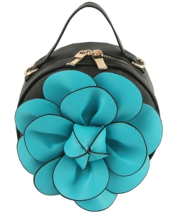 Fashion 3D Flower Round Crossbody Bag LHU472 TEAL